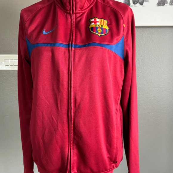 FC Barcelona 2010 Nike Line Up Track Jacket Men's Medium Red Full Zip - Picture 1 of 4